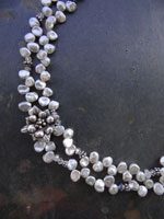 Image of Detail of Two Strand Keishi Pearl Necklace