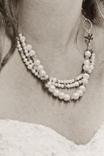 Image of Three strand White Pearl Necklace