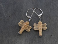 Image of Bone Dragonfly Earrings