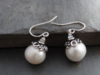 Image of White Pearl Earrings