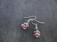 Image of Purple Pearl Earring