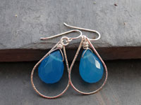 Image of Blue Quartz Hoop Earrings