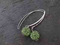 Image of Chartreuse Green Crystal Globe Earrings
