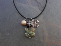 Image of Rhyolite and Spiral Bead Necklace