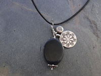 Image of Onyx and Silver Charms Necklace